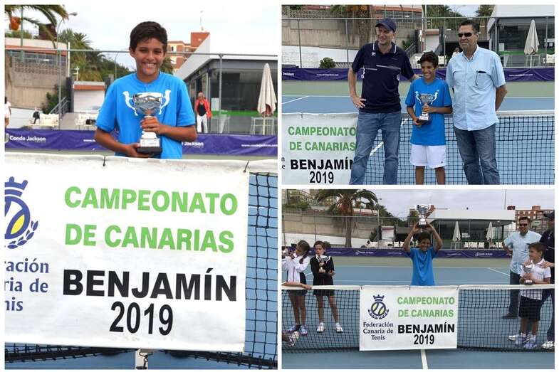 Alberto Pulido, con el trofeo que le acredita como campeón de Canarias (Foto TA)